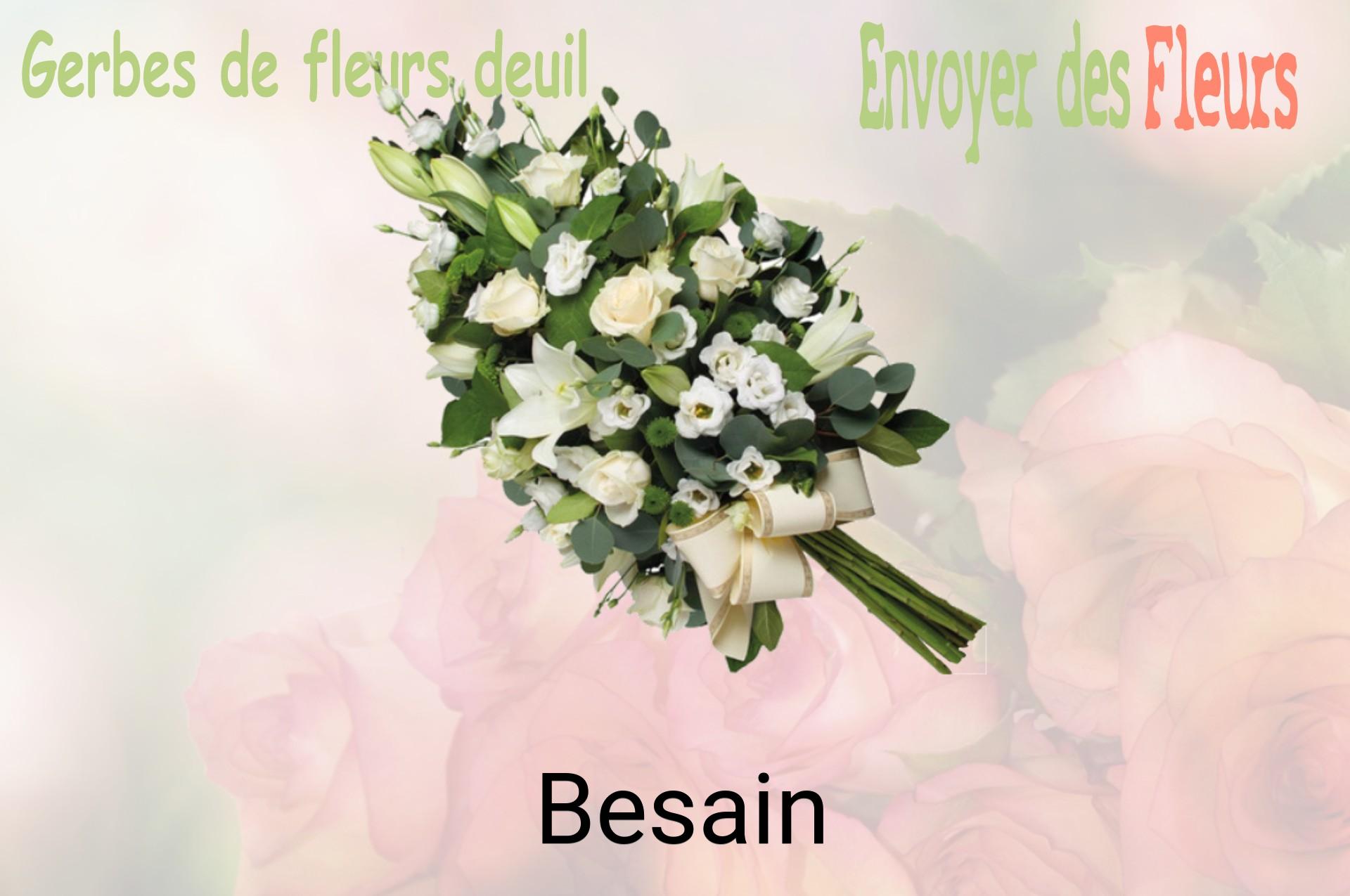 Gerbe de fleurs de deuil livrée à Besain